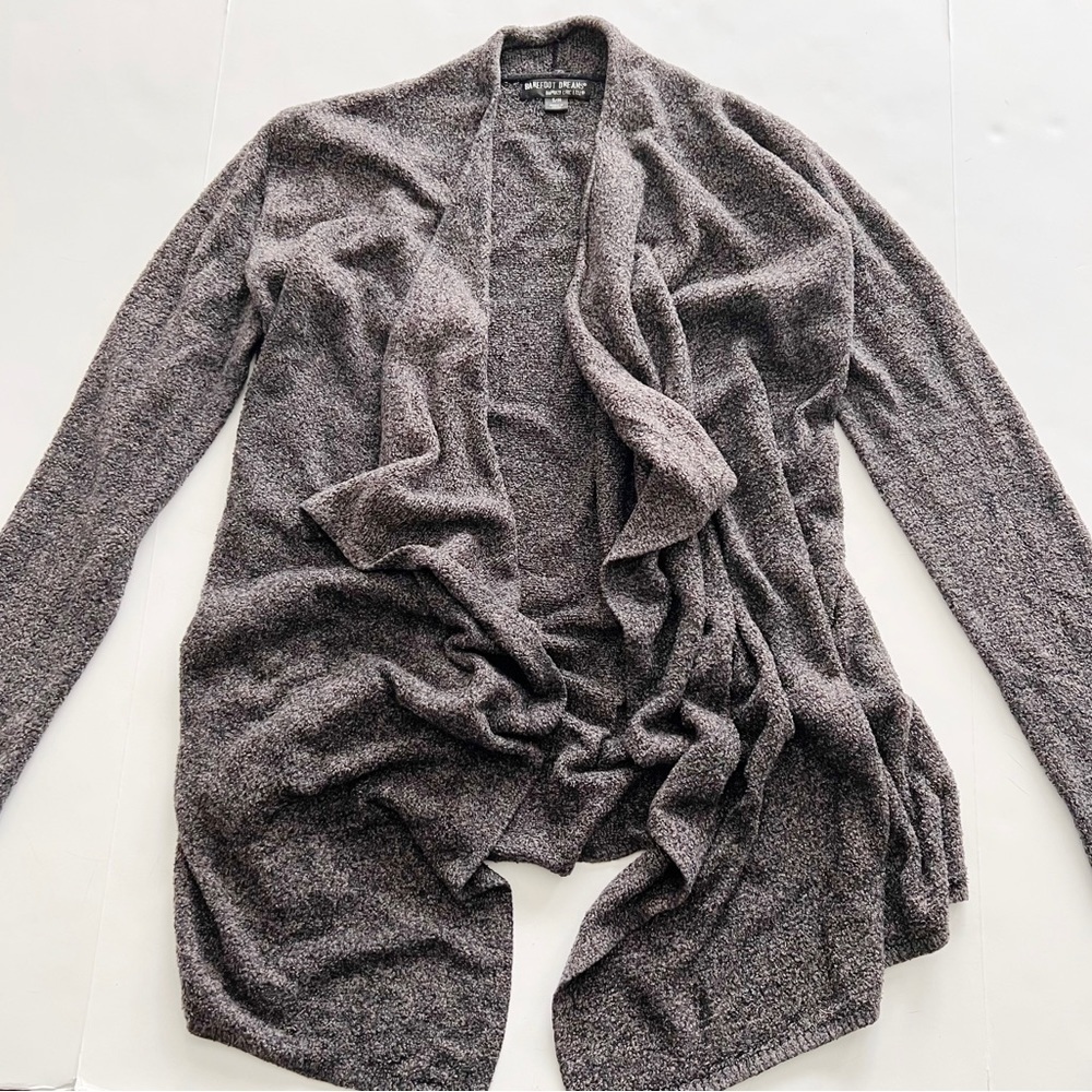 Barefoot Dreams Bamboo Chic Lite Open Front Cardigan Drape Front Wrap Cardi